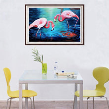 Charger l&#39;image dans la galerie, Oiseaux roses - peinture en diamant complet - 40x30cm
