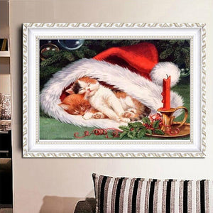 Chat - peinture en diamant complet - 40x30cm