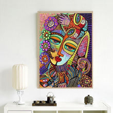 Charger l&#39;image dans la galerie, Visage humain - diamant rond complet - 30x40cm
