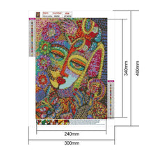Charger l&#39;image dans la galerie, Visage humain - diamant rond complet - 30x40cm
