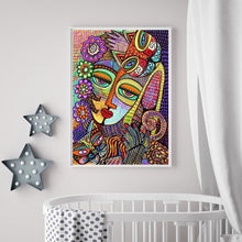 Charger l&#39;image dans la galerie, Visage humain - diamant rond complet - 30x40cm
