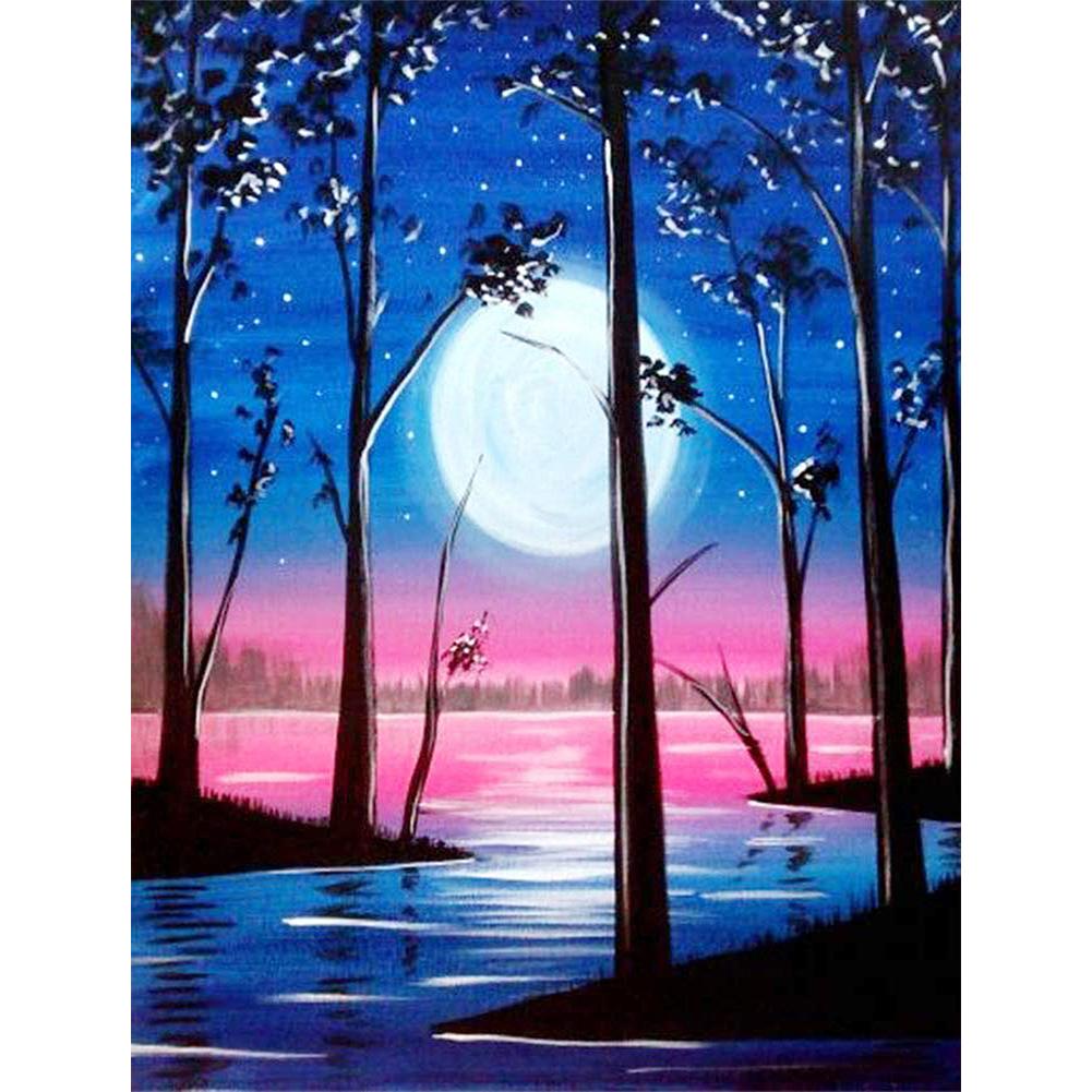 Lune - diamant plein rond - 30x40cm