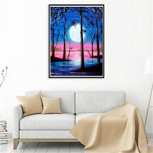 Charger l&#39;image dans la galerie, Lune - diamant plein rond - 30x40cm
