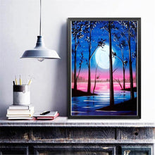 Charger l&#39;image dans la galerie, Lune - diamant plein rond - 30x40cm
