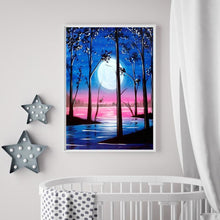 Charger l&#39;image dans la galerie, Lune - diamant plein rond - 30x40cm
