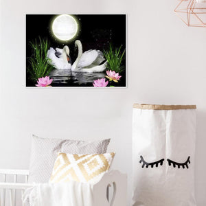 Cygne - peinture en diamant complet - 40x30cm