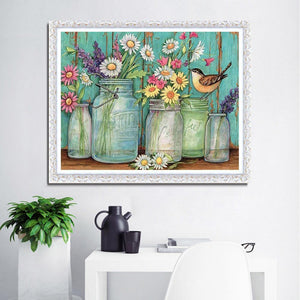 Fleur - peinture en diamant complet - 40x30cm