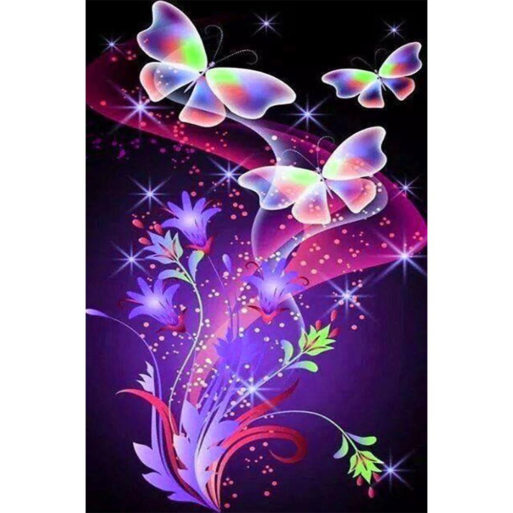 Papillon - peinture en diamant complet - 40x30cm