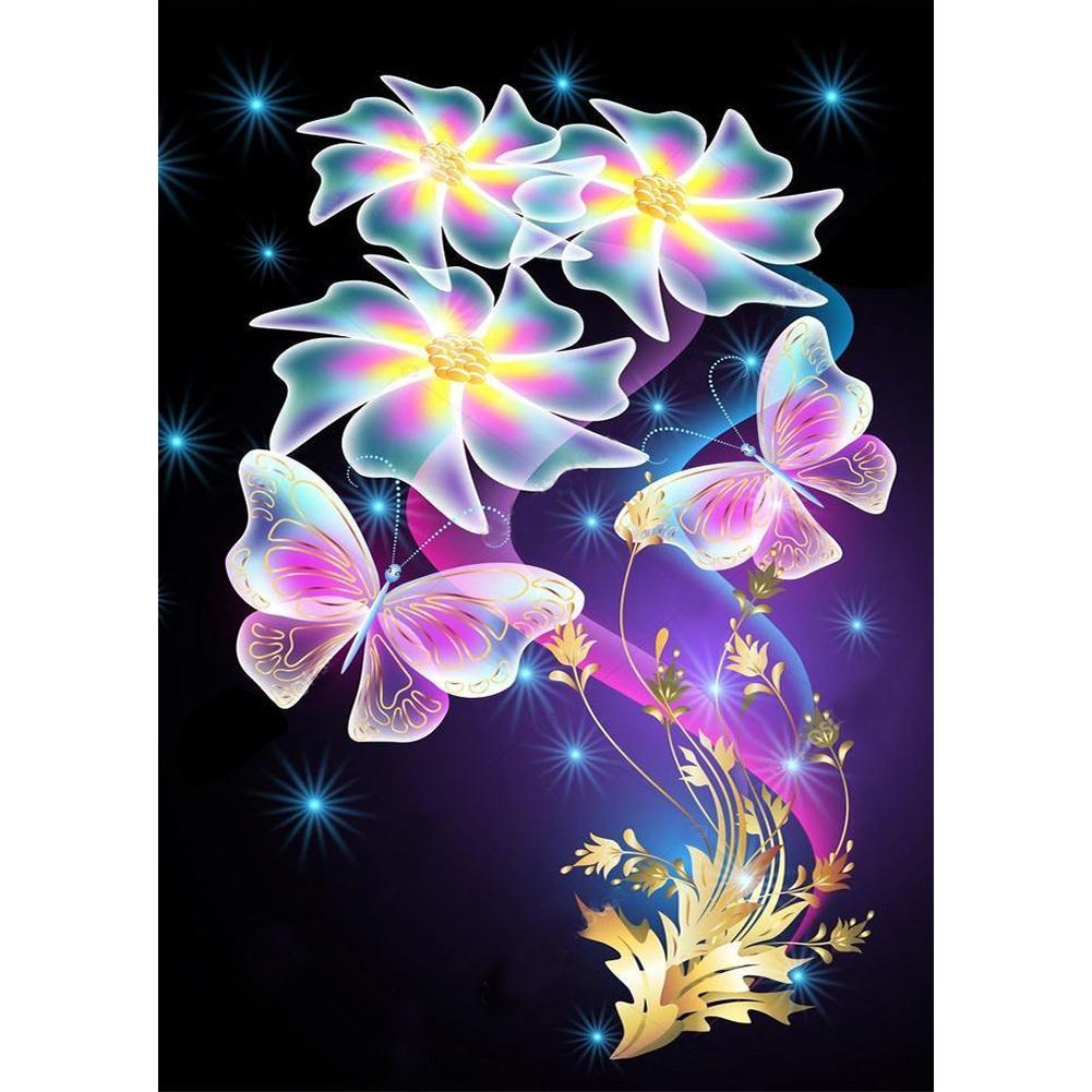Papillon - peinture en diamant complet - 40x30cm