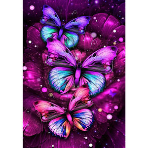 Papillon - peinture en diamant complet - 40x30cm