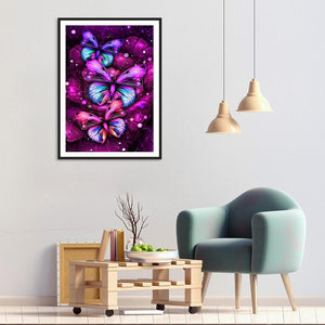 Papillon - peinture en diamant complet - 40x30cm