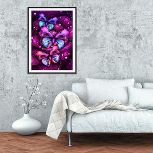 Papillon - peinture en diamant complet - 40x30cm