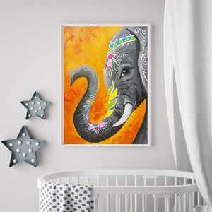 Éléphant - peinture en diamant complet - 30x40cm