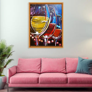 Vin - peinture diamant pleine - 30x40cm