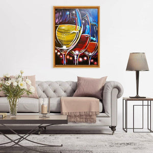 Vin - peinture diamant pleine - 30x40cm
