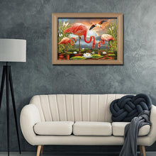 Charger l&#39;image dans la galerie, Oiseau rose - diamant rond complet - 40x30cm
