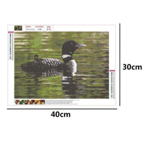 Charger l&#39;image dans la galerie, Oiseau de plongée - diamant rond complet - 40x30cm
