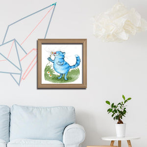 Chat - diamant rond complet - 30x30cm
