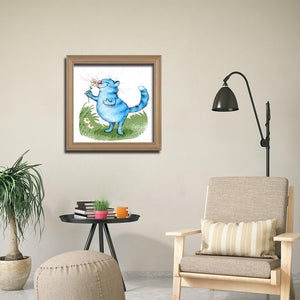 Chat - diamant rond complet - 30x30cm