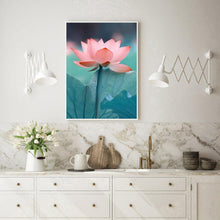 Charger l&#39;image dans la galerie, Lotus - diamant rond complet - 30x40cm
