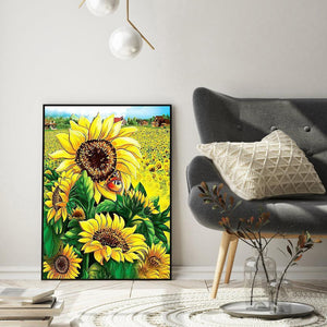Tournesol - peinture en diamant complet - 30x40cm