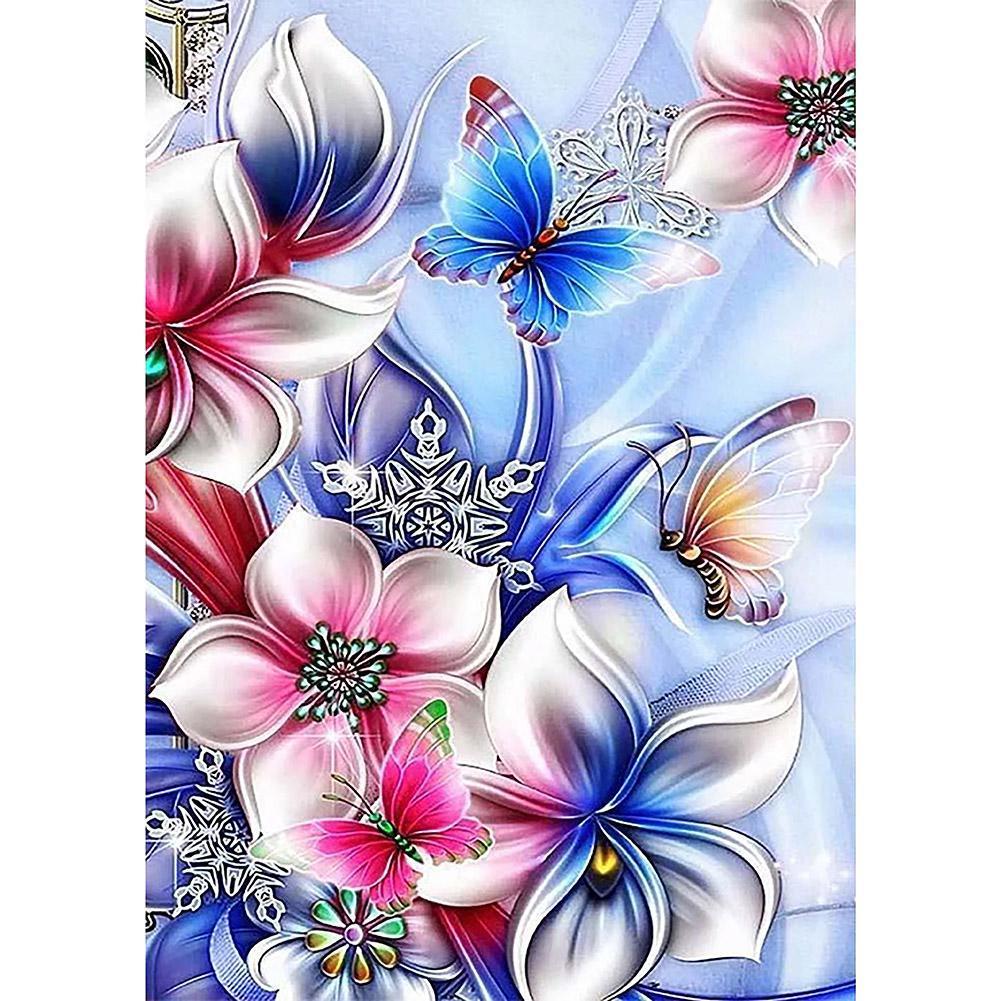 Fleur colorée - peinture complète de diamant - 30x40cm