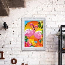 Charger l&#39;image dans la galerie, Oiseau rose - peinture complète de diamant - 40x30cm
