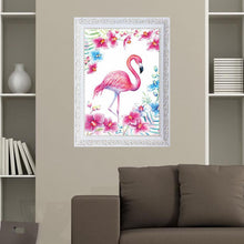 Charger l&#39;image dans la galerie, Oiseau rose - peinture complète de diamant - 40x30cm
