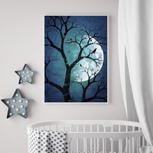 Charger l&#39;image dans la galerie, Lune - diamant plein rond - 30x40cm
