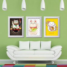 Charger l&#39;image dans la galerie, Chat chanceux - diamant rond complet - 30x40cm
