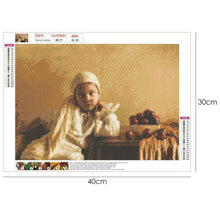 Charger l&#39;image dans la galerie, Fille - diamant rond complet - 40x30cm
