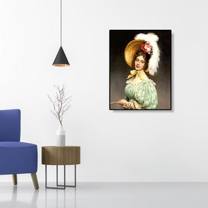 Fille élégante - diamant rond complet - 40x50cm
