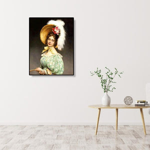 Fille élégante - diamant rond complet - 40x50cm