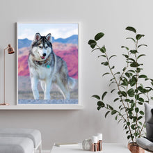 Charger l&#39;image dans la galerie, Loup animal - diamant rond complet - 30x40cm
