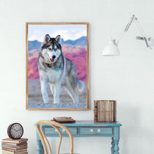 Charger l&#39;image dans la galerie, Loup animal - diamant rond complet - 30x40cm
