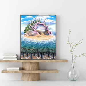 Île de mer - peinture complète de diamant - 30x40cm