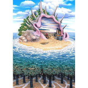Île de mer - peinture complète de diamant - 30x40cm