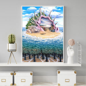 Île de mer - peinture complète de diamant - 30x40cm