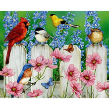 Charger l&#39;image dans la galerie, Oiseaux - diamant rond complet - 40x30cm
