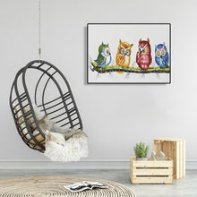 Charger l&#39;image dans la galerie, Oiseaux - diamant rond complet - 40x30cm
