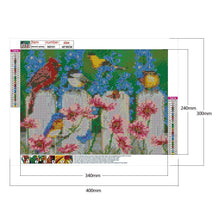 Charger l&#39;image dans la galerie, Oiseaux - diamant rond complet - 40x30cm
