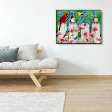 Charger l&#39;image dans la galerie, Oiseaux - diamant rond complet - 40x30cm

