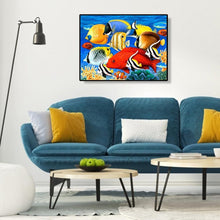 Charger l&#39;image dans la galerie, Poisson coloré - diamant rond complet - 40x30cm
