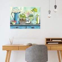 Charger l&#39;image dans la galerie, Table de fleurs - diamant rond complet - 40x30cm
