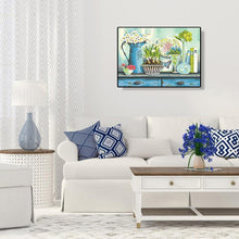 Charger l&#39;image dans la galerie, Table de fleurs - diamant rond complet - 40x30cm
