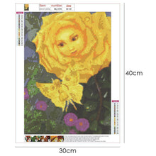 Charger l&#39;image dans la galerie, Fleur de papillon - diamant rond complet - 30x40cm
