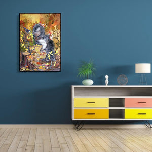 Hérisson - diamant rond complet - 30x40cm