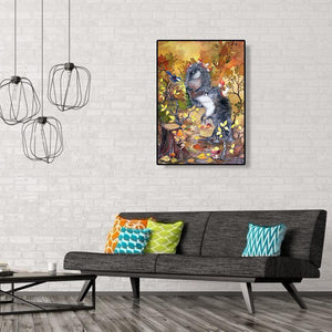 Hérisson - diamant rond complet - 30x40cm