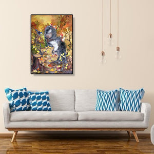 Hérisson - diamant rond complet - 30x40cm