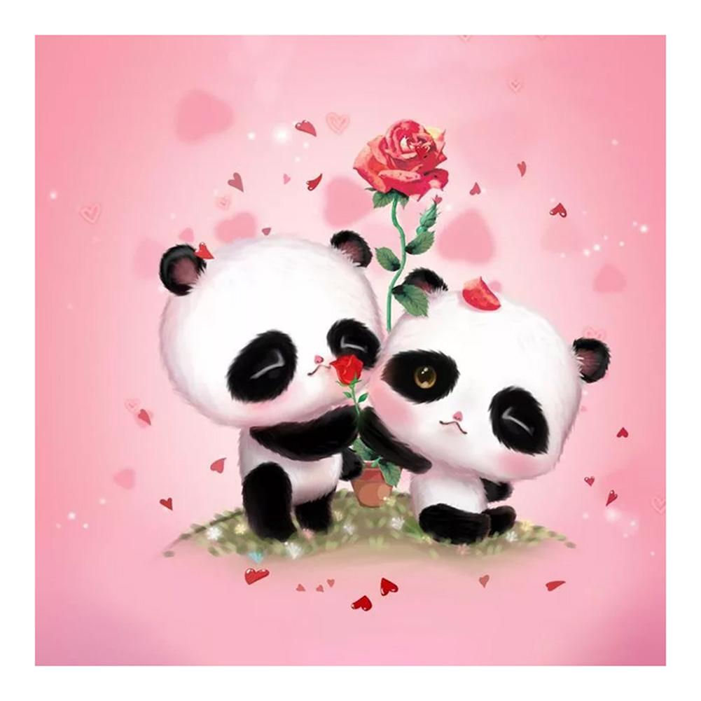 Panda - peinture diamant pleine - 30x30cm